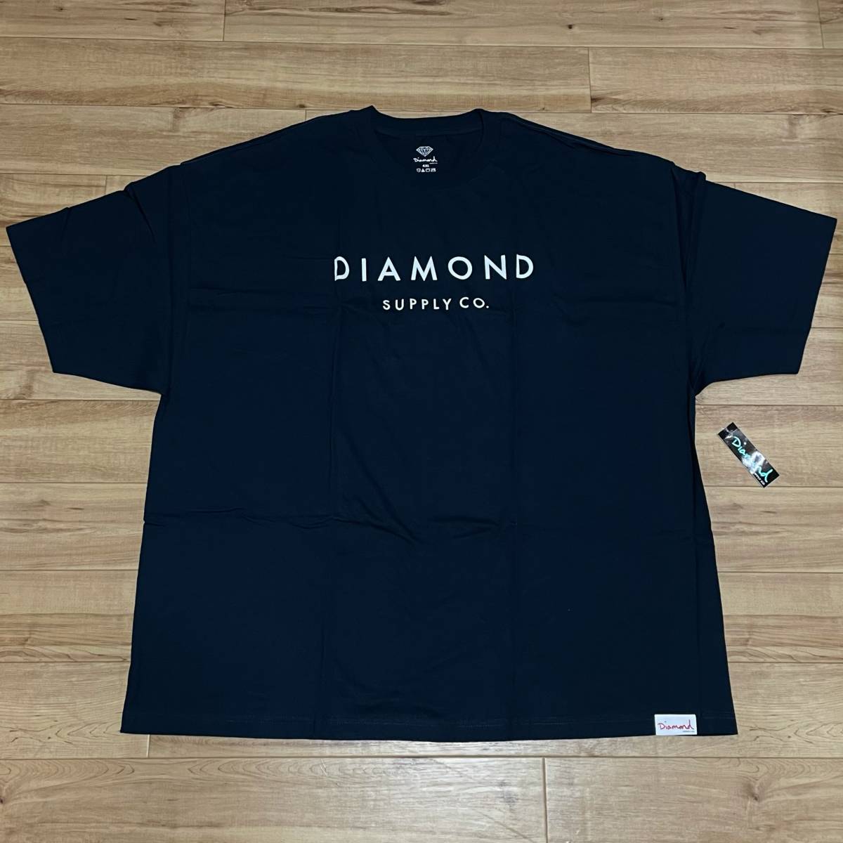 特大 アメリカ製 【4XL】 ダイヤモンドサプライ Diamond Supply Co. 半袖 Tシャツ 紺 Yacht ベーシックロゴ USA正規品 LA ストリート (T7)拍卖