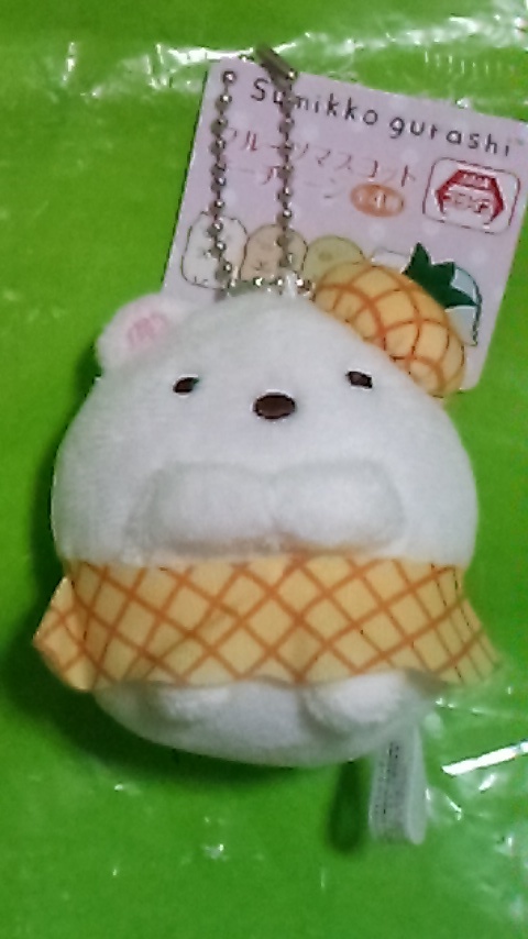 すみっコぐらし フルーツ マスコット キーチェーン しろくま 7cmぬいぐるみ 拍卖