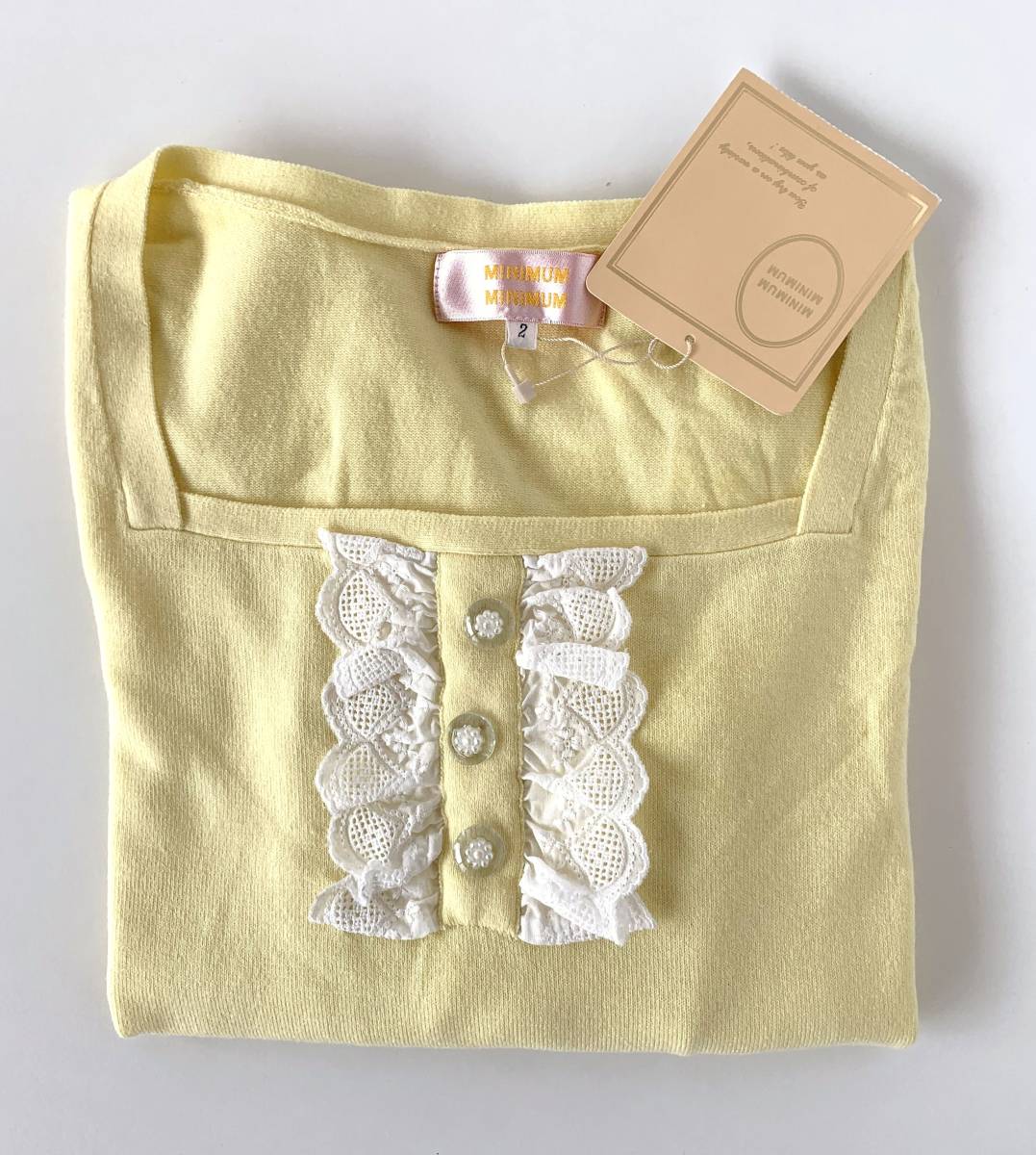 ★送料無料 新品 未使用 MINIMUM MINIMUM ミニマムミニマム セーター 長袖 黄色 レディース 女性用 02/Mサイズ タグ付き拍卖