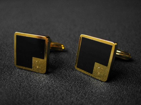 dunhill カフスボタン USED ダンヒル 箱無し 金×黒 スクエア拍卖