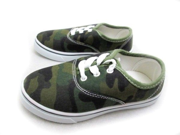 1円~AL2324-198新品AAAローカット/レースアップスニーカー16㌢迷彩柄♂拍卖