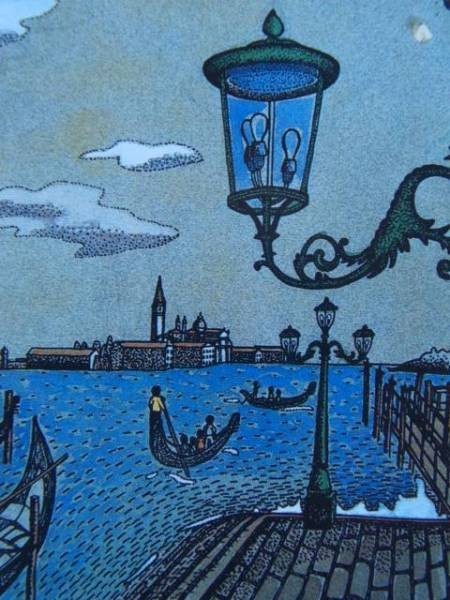 山下 清、ベニスのゴンドラ風景、希少な画集より、新品高級額、額装付、状態良好、年代物、送料無料、yoshi211拍卖