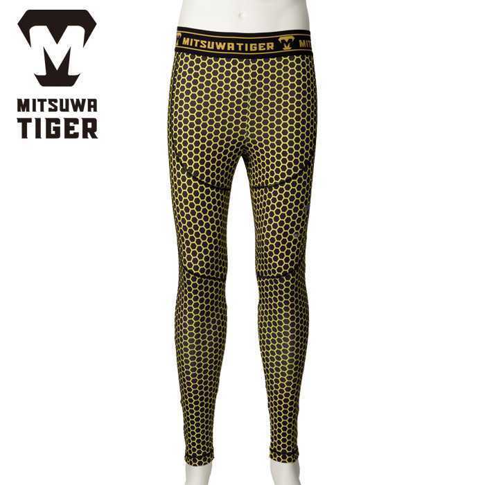 美津和タイガー (ブラック・L)HEAT ハニカムプリント レギンス タイツ 防寒 野球 冬用 吸汗速乾 保温 部活 トレーニング ジム 送料230円拍卖