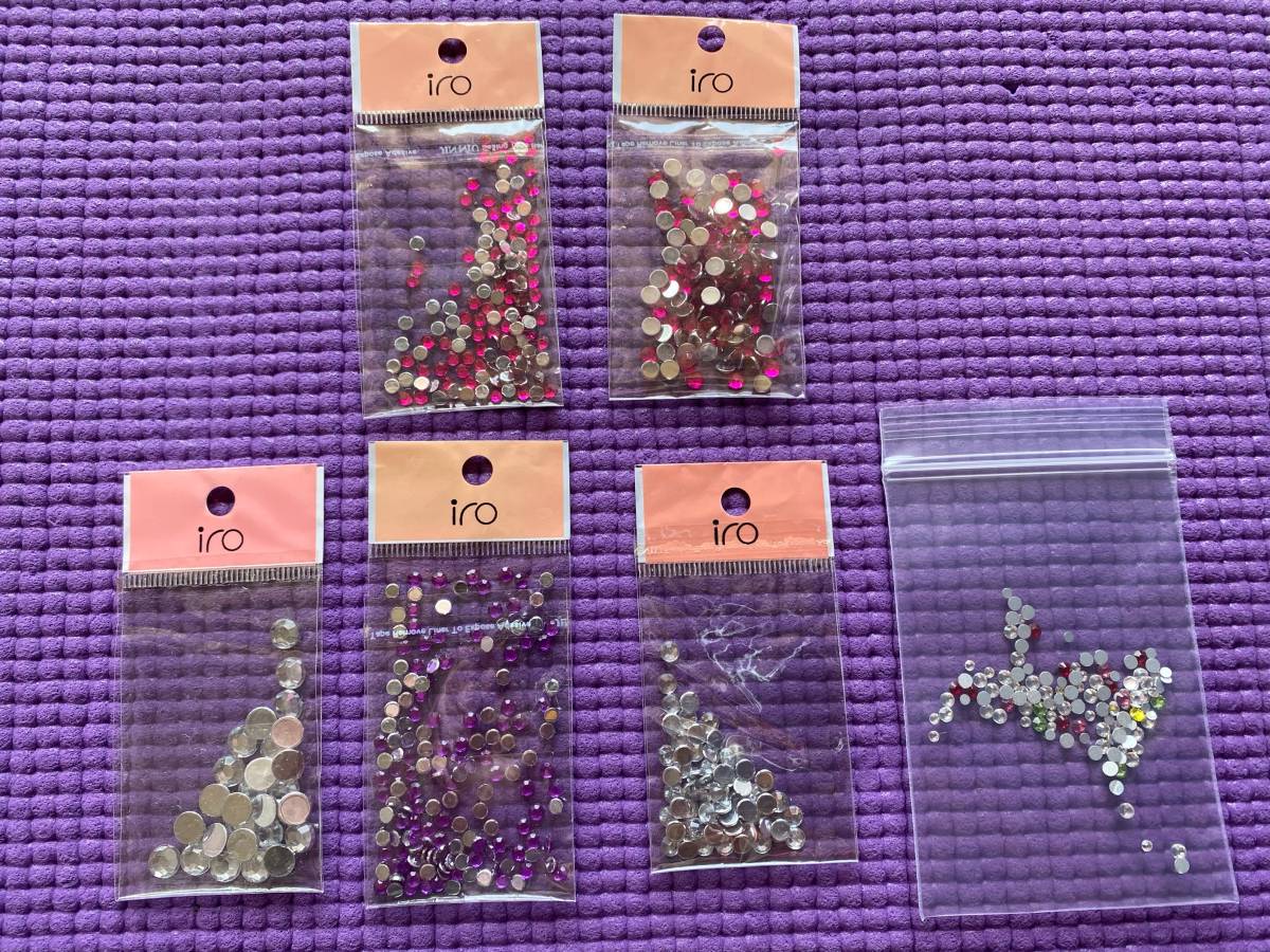 未使用品 iro 底平ラインストーン カラー底平ラインストーン デコレーション DIY ネイル 服装使用 6袋拍卖