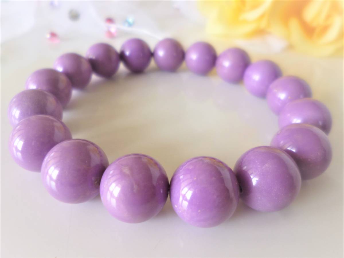 ☆レア☆癒しの波動☆奇跡のヒーリングストーン☆天然色☆高品質AAA☆フォスフォシデライト☆ ☆大珠12mm☆ ☆17cm☆拍卖