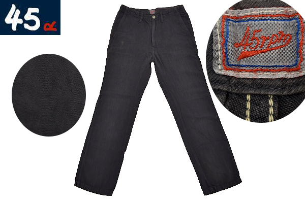 K-2497★美品★45rpm フォーティファイブ アールピーエム★春夏 快適 リネン 日本製 チャコールグレー ストレートパンツ 4拍卖