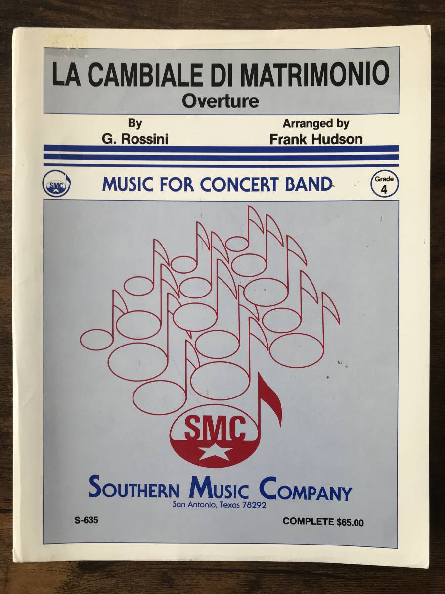 送料無料/吹奏楽楽譜/G.ロッシーニ:歌劇「結婚手形」序曲/フランク・ハドソン編/スコア・パート譜セット拍卖
