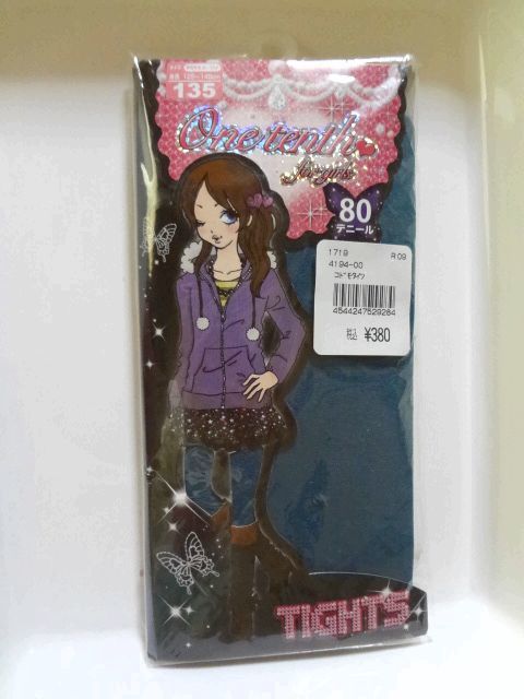 新品 One tenth for girls TIGHTS 80デニール コドモタイツ 135 岡本株式会社拍卖