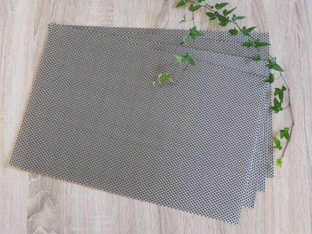 【ランチョンマット4枚セット/新品】洗えるランチョンマット 45×30㎝ 水洗い可 キッチン雑貨/Plain-D グレーミックス/OJ000720拍卖