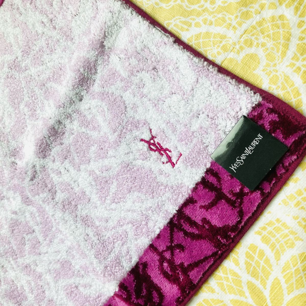 【レア柄】新品/イヴサンローラン/タオルハンカチ/正規品/未使用/YVES SAINT LAURENT/YSL/ハート/ハンカチ/タグ付き/ピンク/レディース拍卖