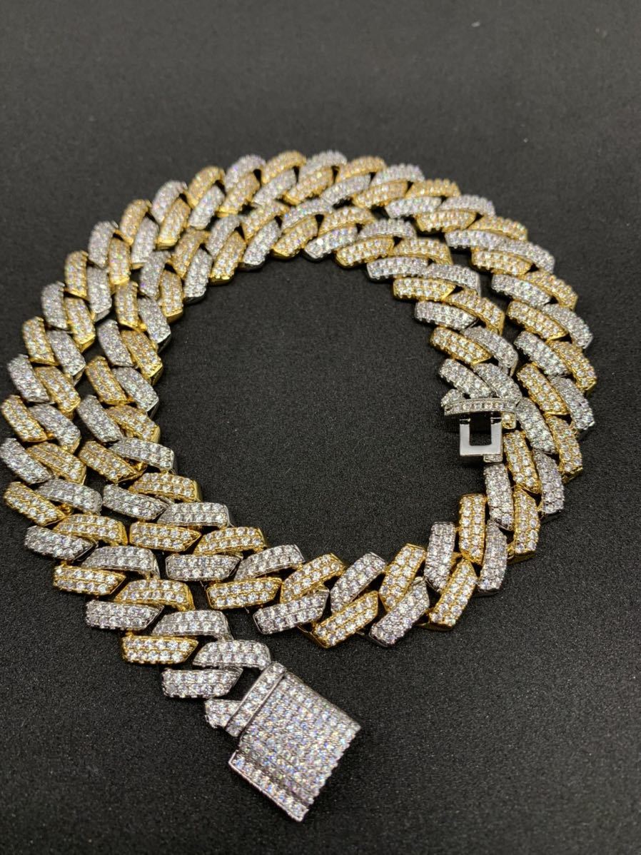 超高品質 【細め!】Wカラー プロングチェーン ブリンブリンネックレス CZ拍卖