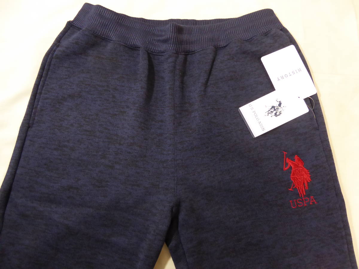 U.S. POLO ASSN BIGポニー 厚手 暖か 裏起毛 スウェット パンツ LL 紺拍卖
