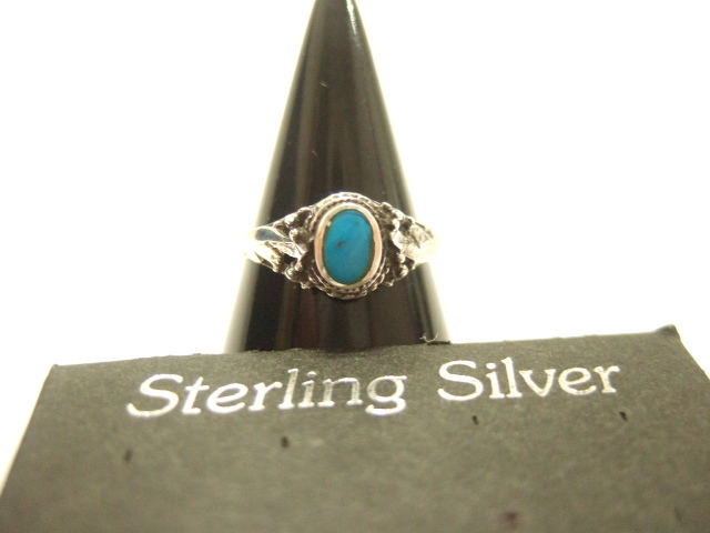 横浜最新シルバー 925銀ピンキーリング♪魅惑のリーフ ブルー 1~8号 送料220円ξgRξ ξ21s拍卖