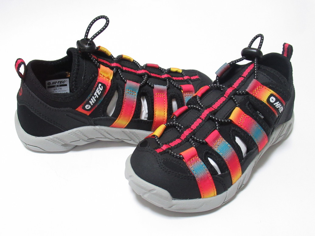 HI-TEC KAPUA KIDS ウォーターシューズ 黒 レインボー 21cm ハイテック カプア キッズ 水陸両用 サンダル アウトドア タイダイ KID21拍卖