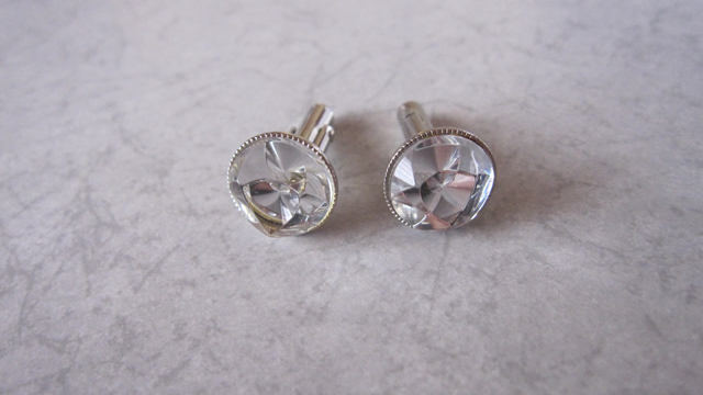 カフス カフリンクス クリア キラキラ シンプル拍卖