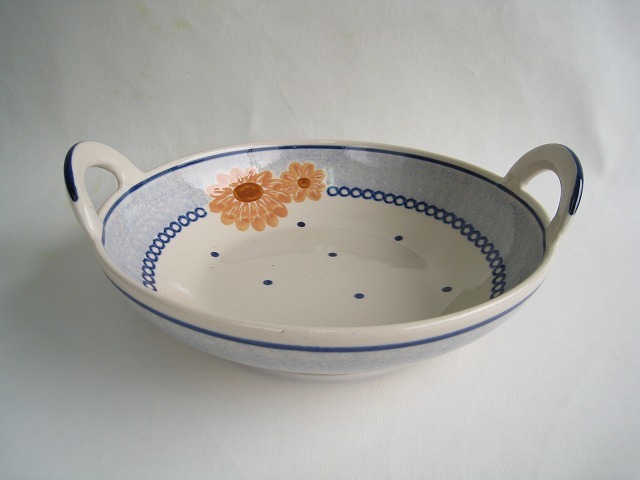 ドイツの手作り陶器 取っ手付き皿 ブレッドトレー 拍卖