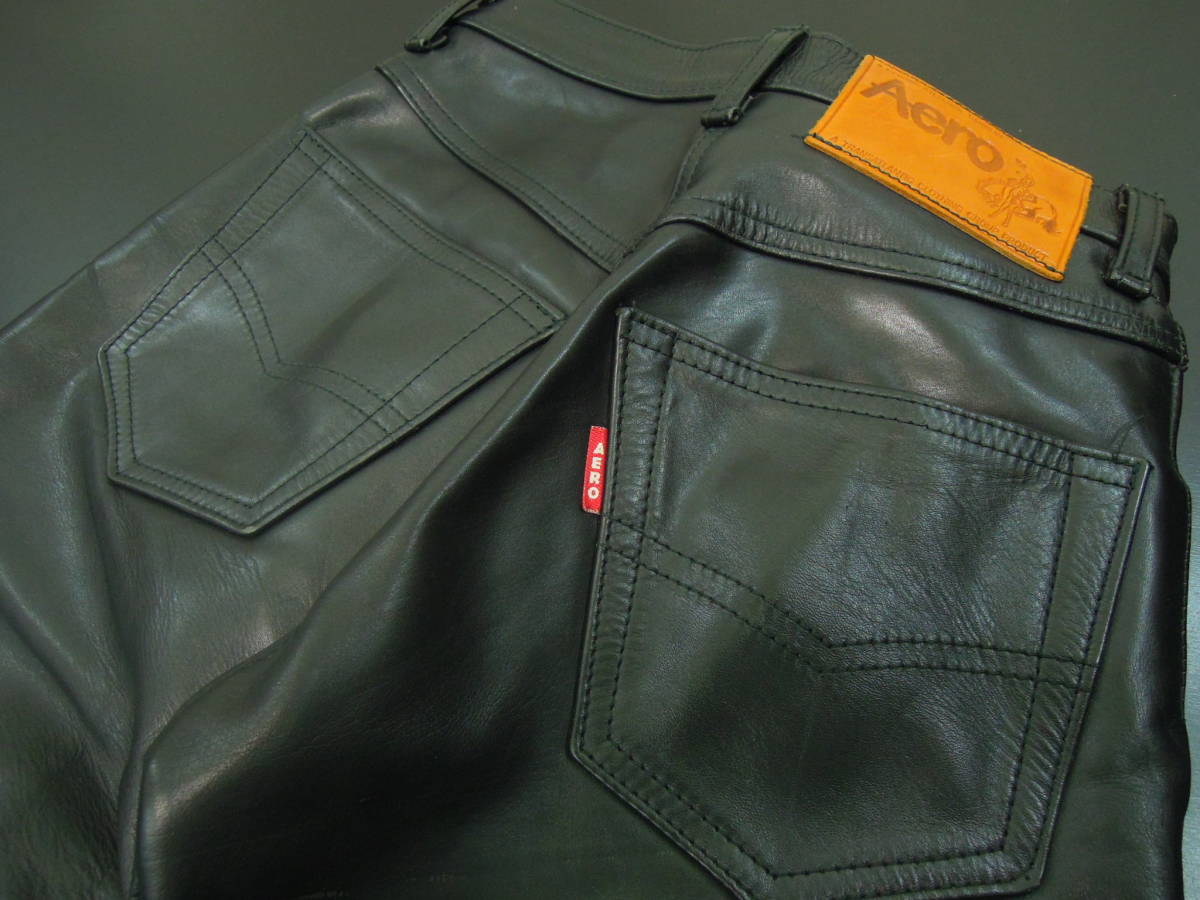 18kc AERO LETHER エアロレザー ステアハイド レザーパンツ LEATHER拍卖