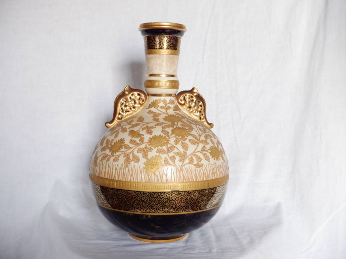 西洋骨董 飾り瓶 調度品 ウイーン窯 19世紀末頃 ジャポニズム 高級品拍卖