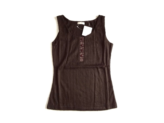 新品 panama soda ボタン使い タンクトップ 茶 ふわふわ素材拍卖