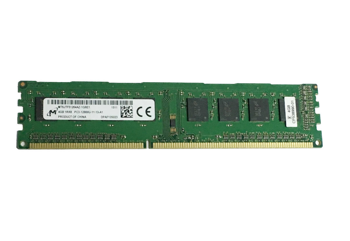 【中古パーツ】PC3 本体用 DDR3 メモリ Micron 4GB 1R*8 PC3-12800U-11-13-A1 4GBx1枚 計4GB ■M(110)拍卖