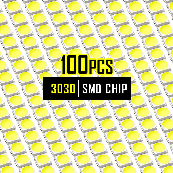LEDチップ SMD 3030 ホワイト 白発光 100個 打ち替え 打ち換え DIY 自作 エアコンパネル メーターパネル スイッチ拍卖
