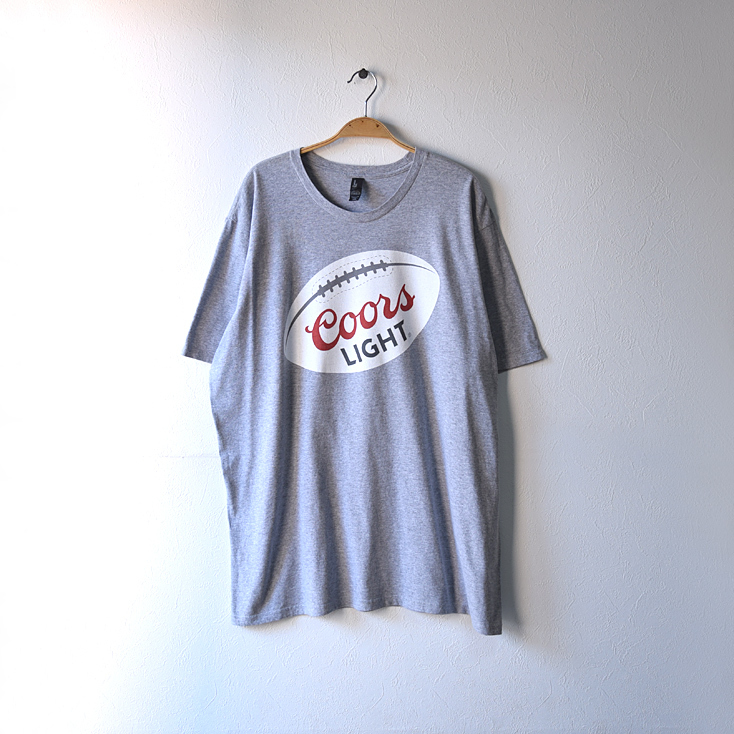 【送料無料】10S クアーズライト ビール 半袖 オールド Tシャツ 灰色 COORS LIGHT メンズ2XL ビッグサイズ BB0024拍卖