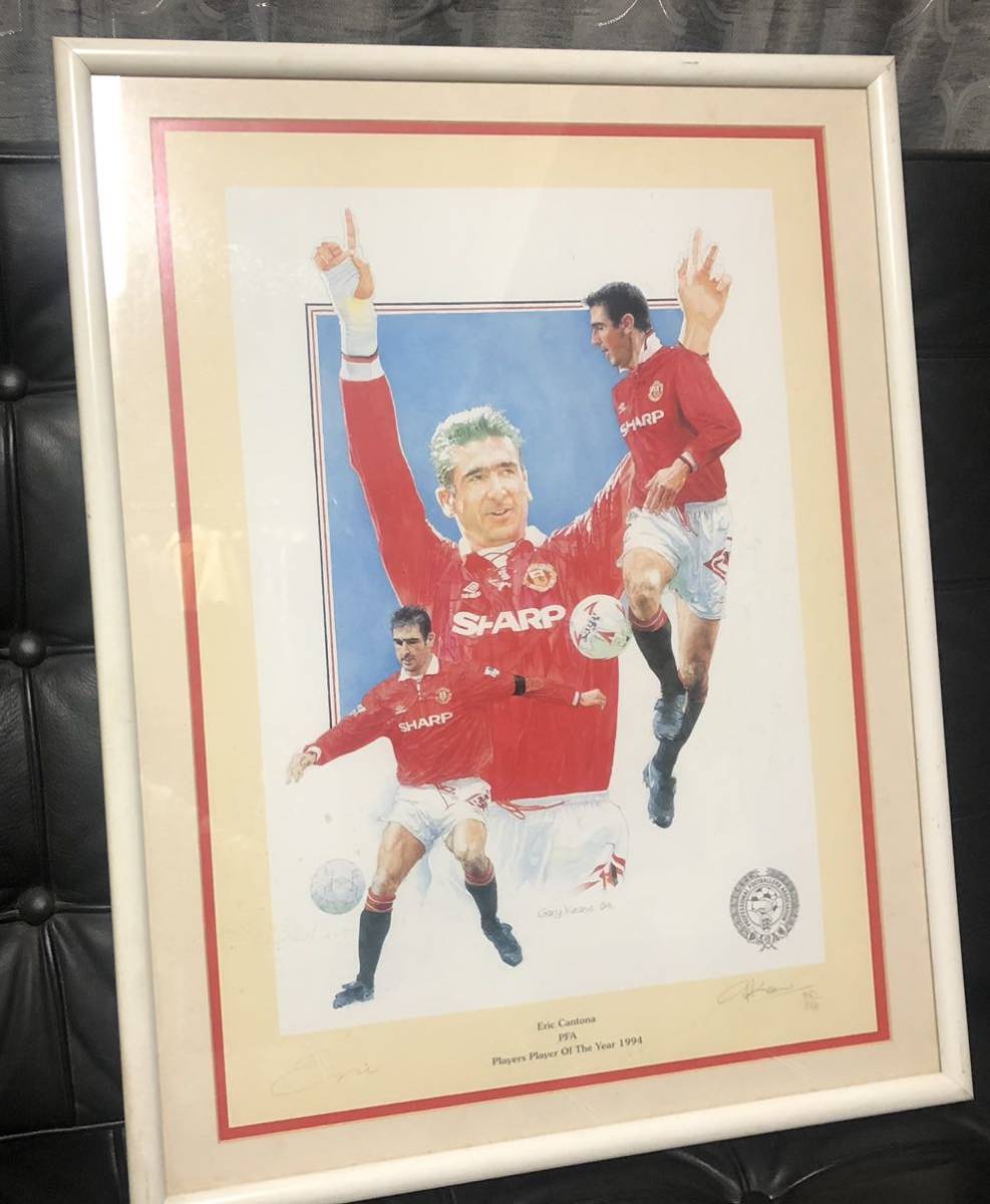 エリック・カントナ 直筆サイン入り リトグラフ マンチェスター・ユナイテッド Manchester United サッカー拍卖