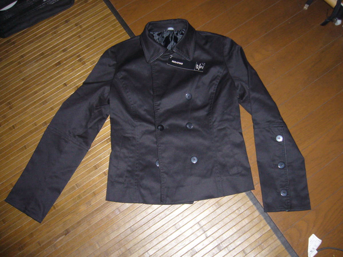 484-77♀: SERAFINO セラフィーノ ジャケット ジャンパー 色.黒 サイズ.40 SIIK Bird Produce 参考上代¥19,950拍卖