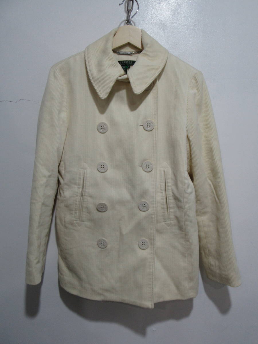 ☆送料無料☆Ralphlauren☆太畝コーデュロイPコート☆S☆ナチュラルホワイト☆ジャケット☆c21☆拍卖