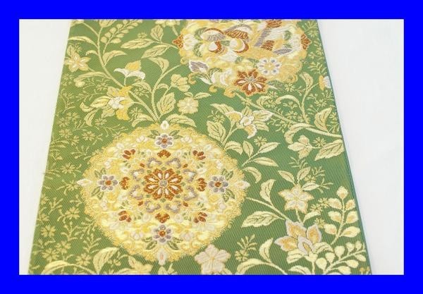 ○美品 女性着物 刺繍 花柄 六通 袋帯 424cm KBT4拍卖