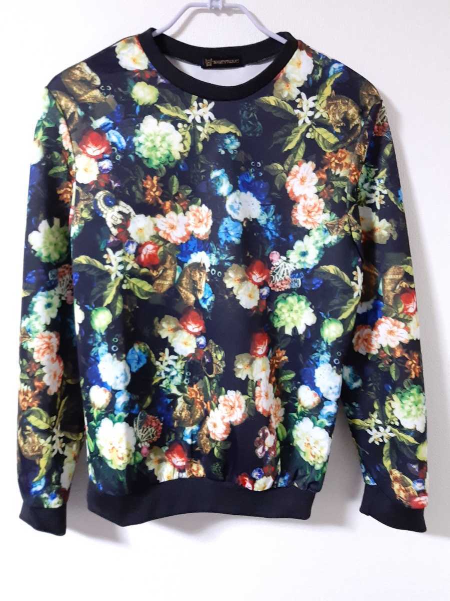 総柄 スエットトレーナー カラフル派手 ビッグオーバーサイズ 古着拍卖