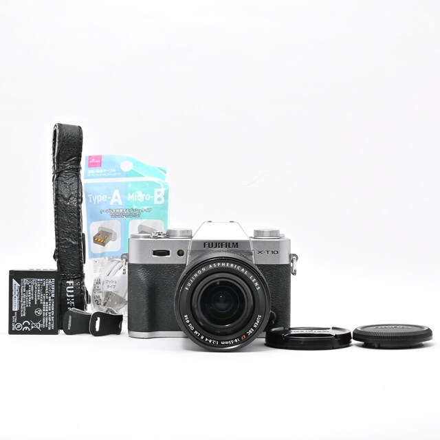 <良品> FUJIFILM X-T10 レンズキット シルバー X-T10LK-S|ミラーレス一眼カメラ|APS-Cセンサー拍卖