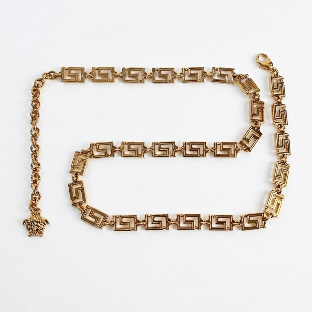 VERSACE ヴェルサーチ グレカ ゴッデス チェーン ベルト 1007687-1A00620_DTU_UNICA_3P000__ ゴールド レディース ファション小物 美品拍卖