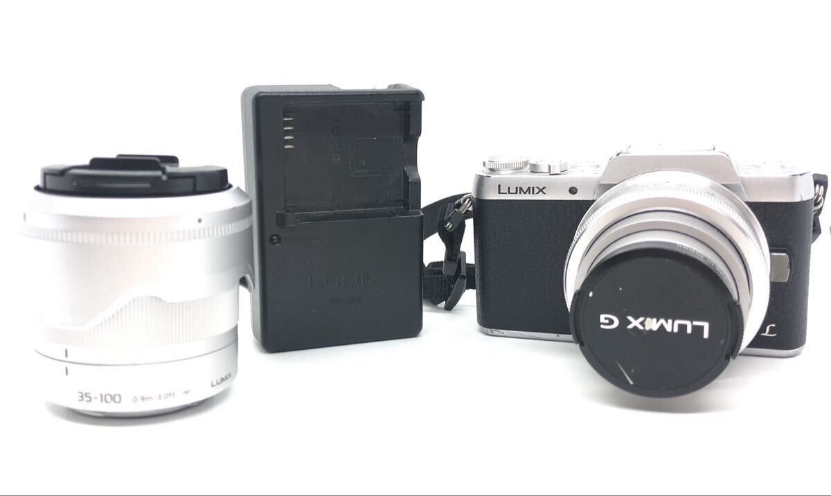 三262 Panasonic パナソニック LUMIX ルミックス DMC-GF7 レンズ G VARIO 1:3.5-5.6/12-32 1:4.0-5.6/35-100mm ミラーレス一眼カメラ (T)拍卖