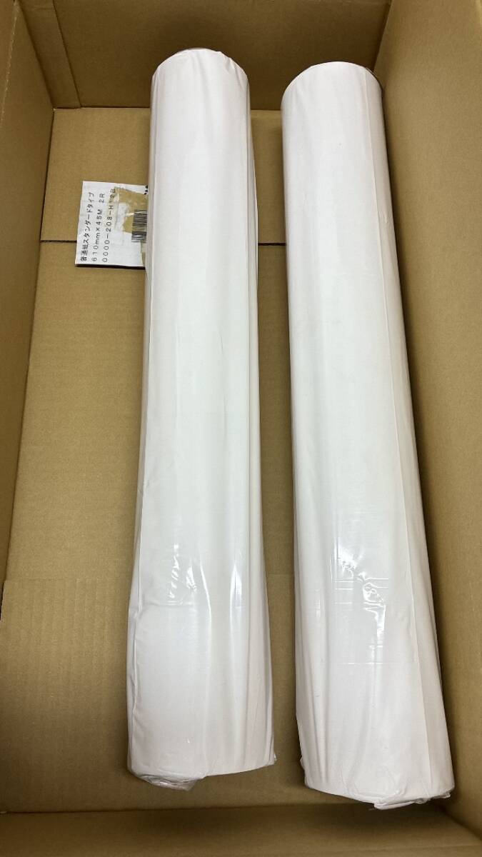 即決/未使用/ 2本 インクジェットロール紙 普通紙スタンダードタイプ 610mm×45m 2本 JANコード: 4946888040058拍卖