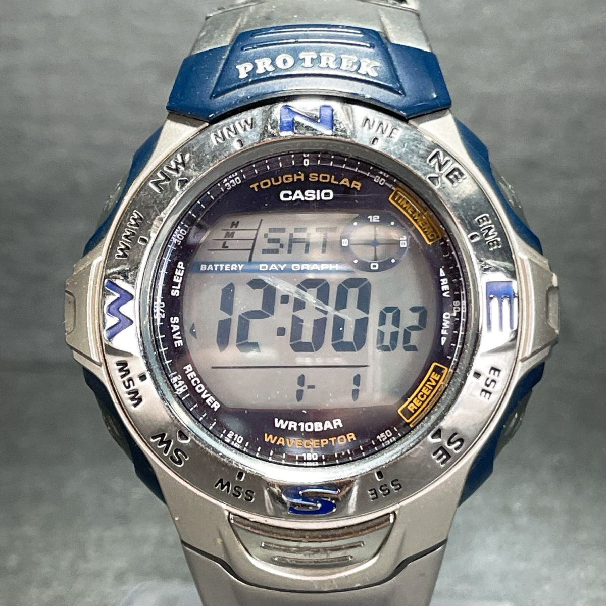 CASIO カシオ PRO TREK プロトレック PRW-100BJ-2JF 腕時計 デジタル 電波ソーラー タフソーラー 多機能 カレンダー レザーバンド拍卖