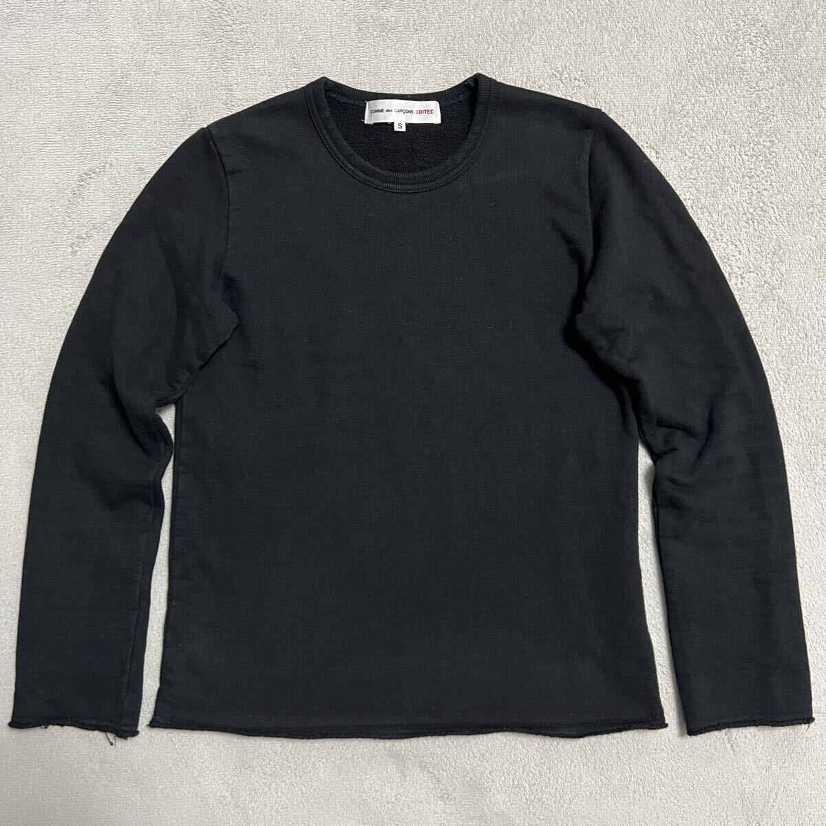 ★美品★COMME des GARCONS コムデギャルソン 長袖 スウェット トレーナー レディース 綿100% 日本製 黒 ブラック サイズS EDITION R-8886拍卖