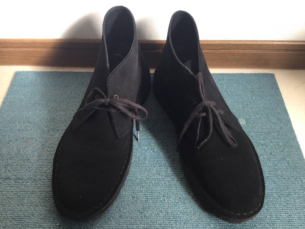 クラークス clarks スウェード デザートブーツ チャッカーブーツ uk71/2 26.5cm ブラック拍卖