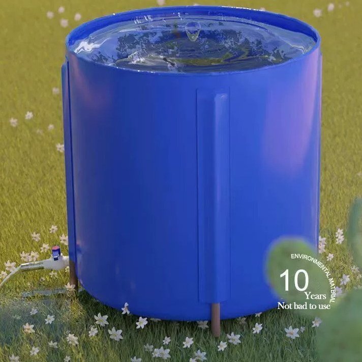 スタンド池円形厚手防水布釣り池雨桶魚池バケツ交換家戸外水収集器100L拍卖