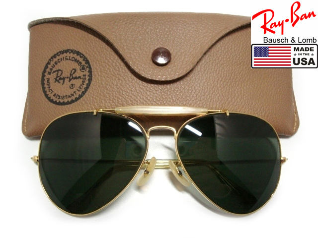 Vintage B&L RayBan OUTDOORSMAN 2 62mm G15ゴールドUSAボシュロムBLメタルLARGEラージMETALアウトドアーズマンGoldアメリカ製サングラス金拍卖