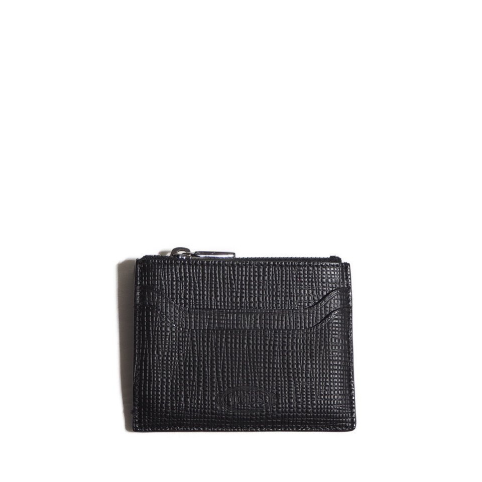 R5922f18 ▼TOD'S トッズ▼ イタリア製 ジップ レザー カードホルダー フラグメントケース ブラック /コインケース カードケース拍卖