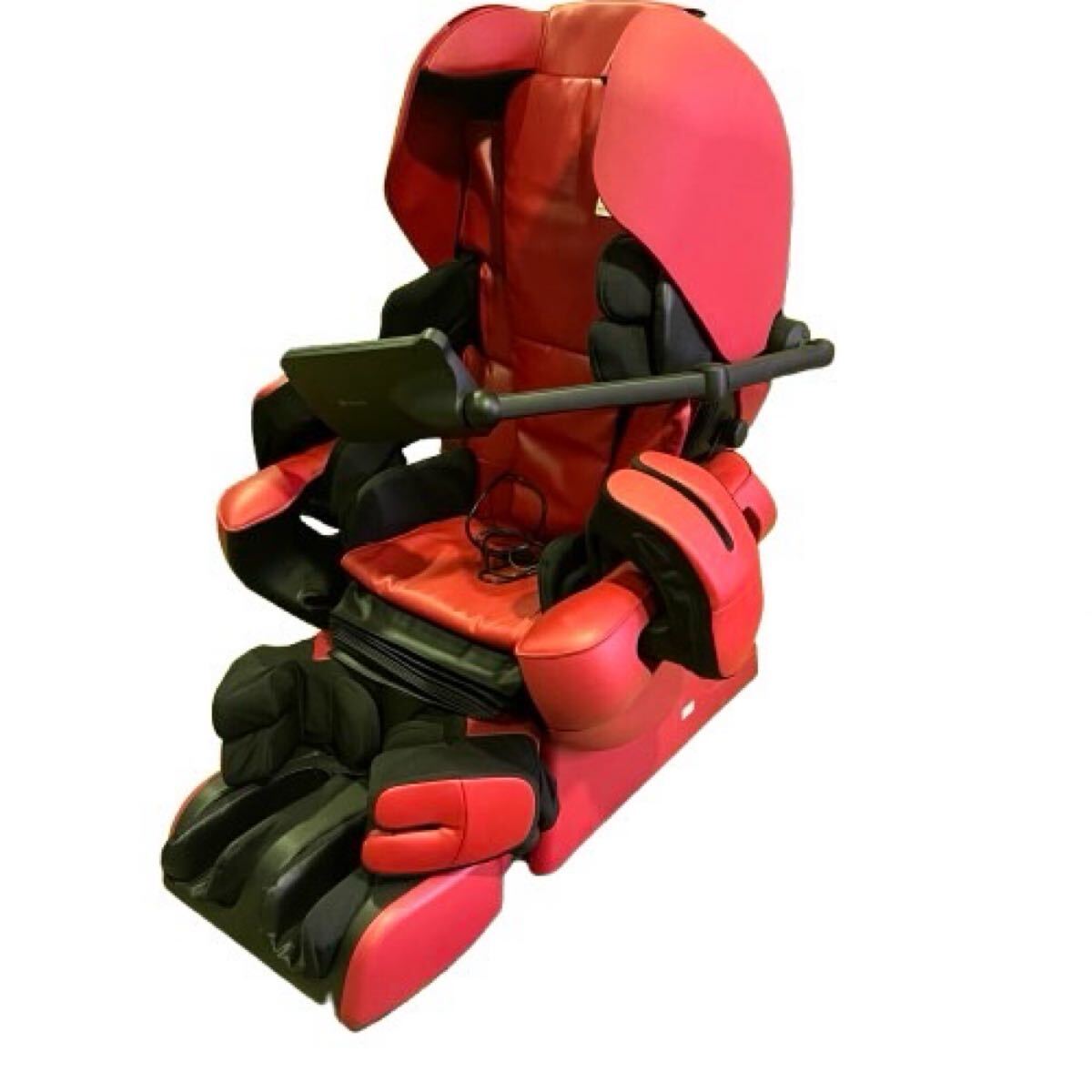 ◯営ON054-家ES【埼玉発】ルピナスロボ ファミリーメディカルチェア FMC-LPN30000 マッサージチェア 赤黒 器 動作品 リモコン付 家電拍卖