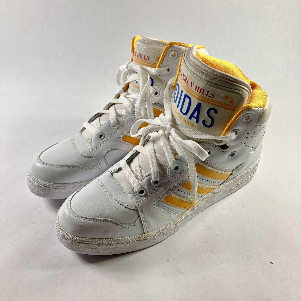 ★ adidas アディダス スニーカー JEREMY SCOTT ジェレミースコット コラボスニーカー G17180 ホワイト/イエロー 27.5cm メンズ 現状品拍卖