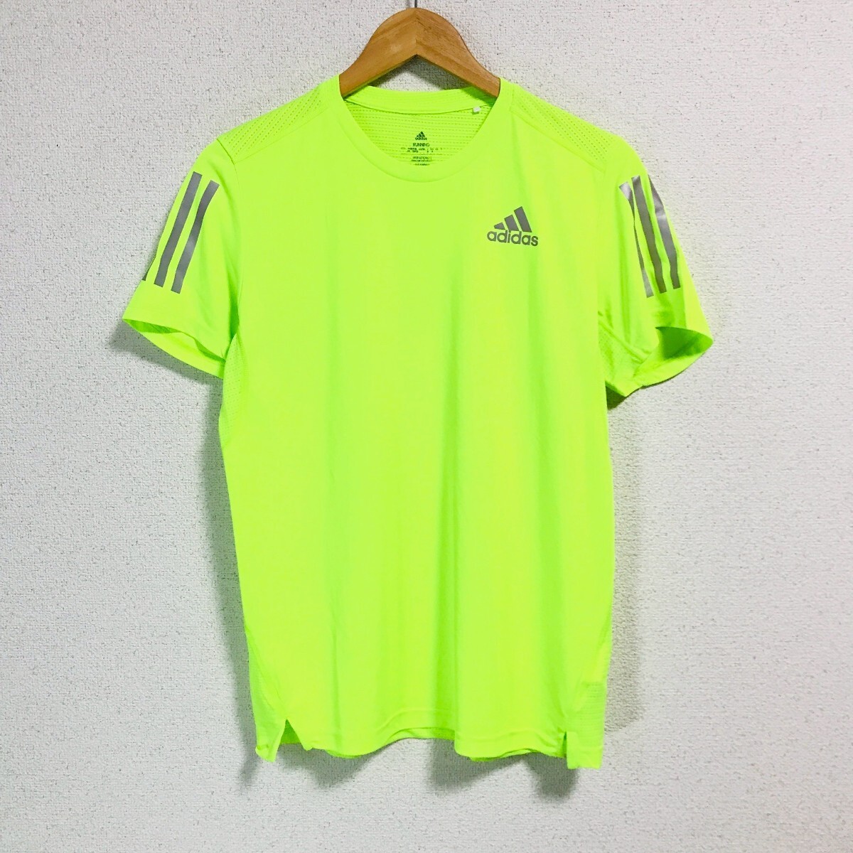 Ye3060dL adidas アディダス サイズM ランニング ジョギング 半袖Tシャツ トレーニング スポーツ ネオンイエロー メンズ AEROREADY 速乾拍卖