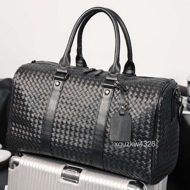 【4B142】ボストンバッグ ハンドバッグ メンズバッグ 斜め掛け ショルダーバッグ ゴルフバッグ 手編み 出張 旅行 カバン 大容量 軽量黒拍卖