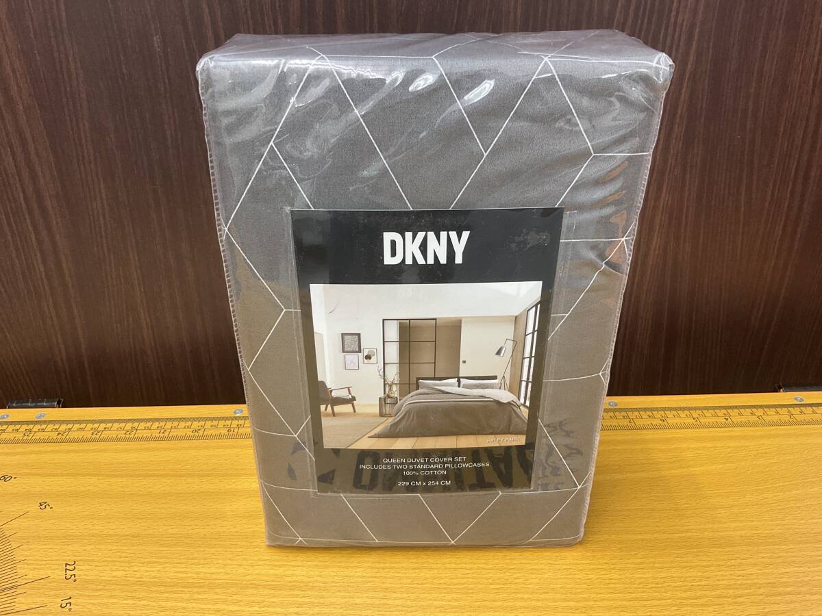 即決新品/DKNY クイーンベッドカバーセット(掛け布団カバー1 枚、枕カバー2枚)拍卖