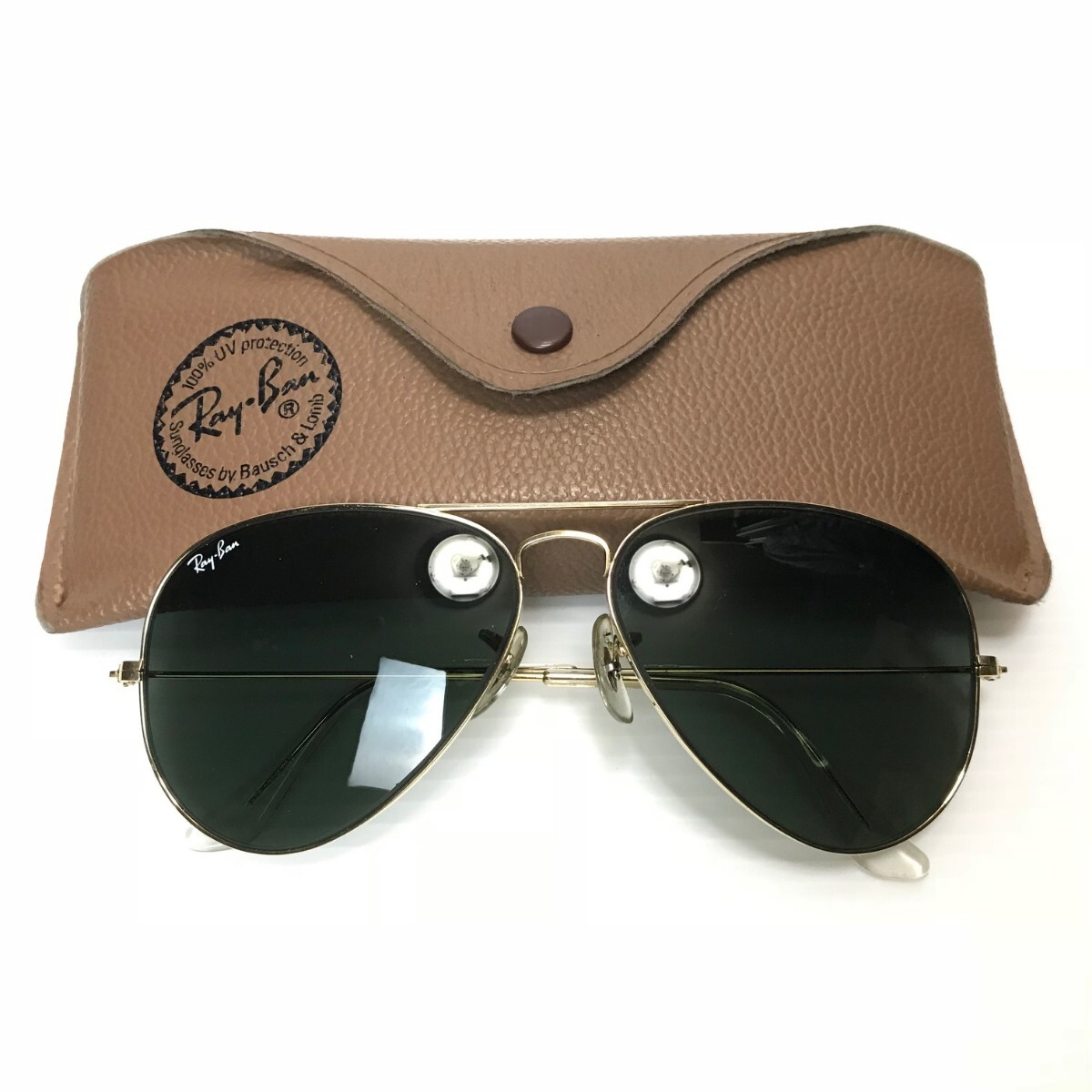 B&L☆ボシュロム/レイバン/アビエーター/メタル/サングラス/RayBan/ゴールドフレーム/ヴィンテージ/ティアドロップ/USA/58□14拍卖