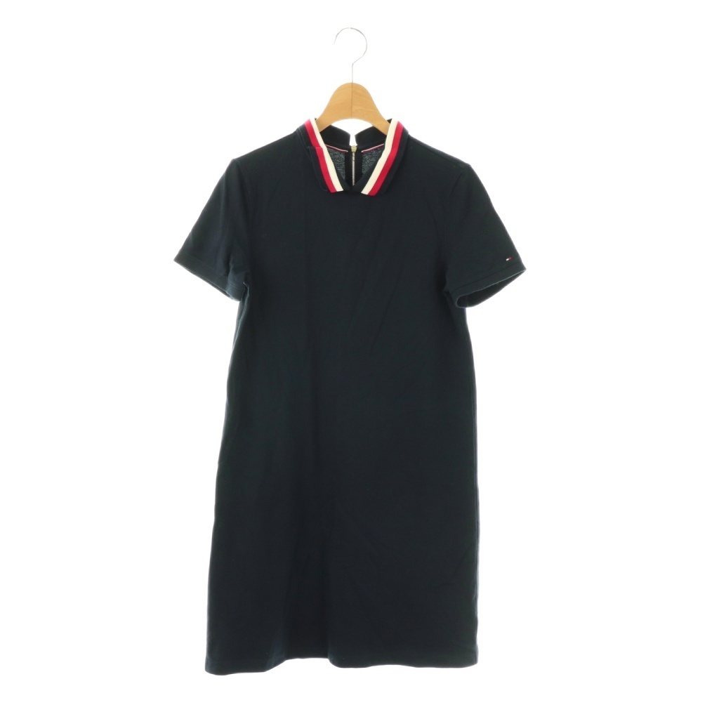 トミーヒルフィガー TOMMY HILFIGER ポロシャツミニワンピース 半袖 XS 紺 ネイビー /SS ■OS ■GY59 レディース拍卖