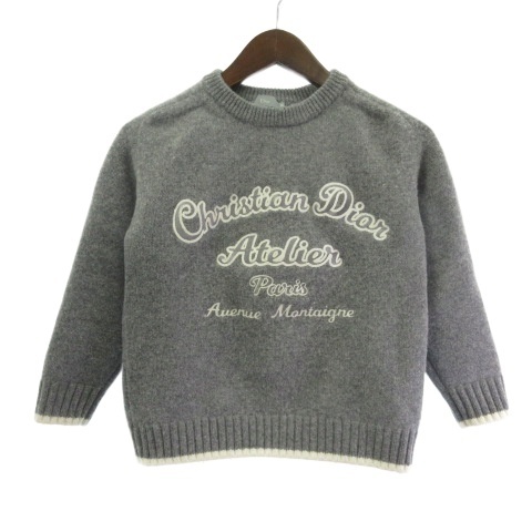 ディオール Dior 2SBK24PULA キッズ ニット セーター プルオーバー グレー 10 140 キッズ拍卖