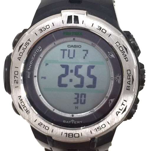 1円 カシオ PRO TREK プロトレック PRW-3100 電波ソーラー デジタル 腕時計 メンズ ブラック 稼働 CASIO拍卖